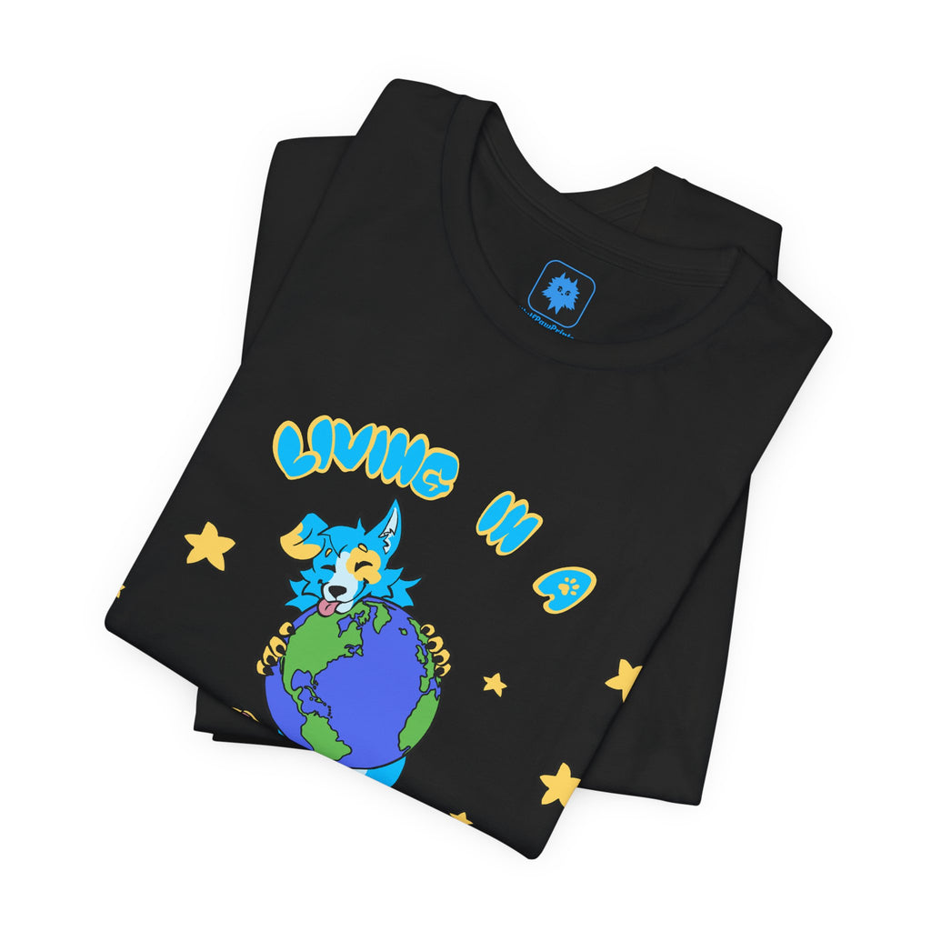 Living In A Blue Dog World t-shirt
